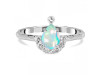 Opal & White Topaz Ring OPL-RDR-1622.
