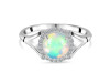 Opal & White Topaz Ring OPL-RDR-1790.