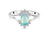 Opal & White Topaz Ring OPL-RDR-1929.