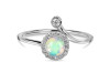 Opal & White Topaz Ring OPL-RDR-2261.