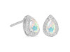 Opal & White Topaz Stud Earring OPL-RE-52.