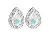 Opal & White Topaz Stud Earring OPL-RE-52.