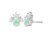Opal & White Topaz Stud Earring OPL-RE-71.