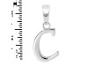Plain Silver Alphabet C Pendant PS-RDA-107.