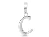 Plain Silver Alphabet C Pendant PS-RDA-107.