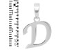 Plain Silver Alphabet D Pendant PS-RDA-108.