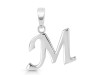 Plain Silver Alphabet M Pendant PS-RDA-117.