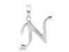 Plain Silver Alphabet N Pendant PS-RDA-118.