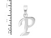 Plain Silver Alphabet P Pendant PS-RDA-120.
