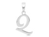 Plain Silver Alphabet Q Pendant PS-RDA-121.