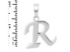 Plain Silver Alphabet R Pendant PS-RDA-122.