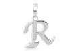 Plain Silver Alphabet R Pendant PS-RDA-122.