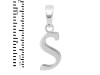 Plain Silver Alphabet S Pendant PS-RDA-123.
