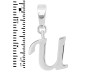 Plain Silver Alphabet U Pendant PS-RDA-125.