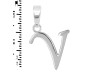 Plain Silver Alphabet V Pendant PS-RDA-126.