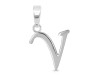 Plain Silver Alphabet V Pendant PS-RDA-126.