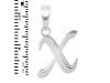 Plain Silver Alphabet X Pendant PS-RDA-128.