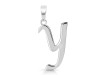 Plain Silver Alphabet Y Pendant PS-RDA-129.