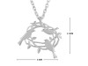 Plain Silver Bird Nest Necklace PS-RDN-40.