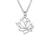 Plain Silver Lotus Necklace PS-RDP-446.