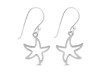 Plain Silver Star Fish Earring  PS-RDE-962.