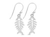Plain Silver Fish Bone Earring  PS-RDE-964.