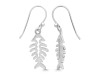 Plain Silver Fish Bone Earring  PS-RDE-964.