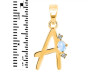 Moonstone & White Topaz Alphabet A Pendant RBM-RDA-1.
