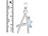 Moonstone & White Topaz Alphabet A Pendant RBM-RDA-1.