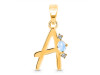 Moonstone & White Topaz Alphabet A Pendant RBM-RDA-1.