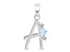 Moonstone & White Topaz Alphabet A Pendant RBM-RDA-1.