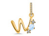 Moonstone & White Topaz Alphabet W Pendant RBM-RDA-101.