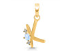 Moonstone & White Topaz Alphabet K Pendant RBM-RDA-11.