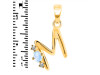 Moonstone & White Topaz Alphabet M Pendant RBM-RDA-13.
