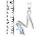 Moonstone & White Topaz Alphabet M Pendant RBM-RDA-13.