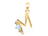Moonstone & White Topaz Alphabet M Pendant RBM-RDA-13.