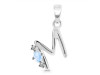 Moonstone & White Topaz Alphabet M Pendant RBM-RDA-13.