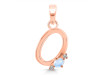 Moonstone & White Topaz Alphabet O Pendant RBM-RDA-15.