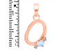 Moonstone & White Topaz Alphabet O Pendant RBM-RDA-15.