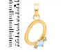 Moonstone & White Topaz Alphabet O Pendant RBM-RDA-15.