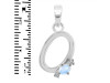 Moonstone & White Topaz Alphabet O Pendant RBM-RDA-15.