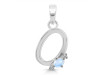 Moonstone & White Topaz Alphabet O Pendant RBM-RDA-15.