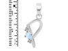 Moonstone & White Topaz Alphabet P Pendant RBM-RDA-16.