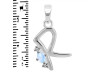 Moonstone & White Topaz Alphabet R Pendant RBM-RDA-18.