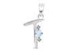 Moonstone & White Topaz Alphabet T Pendant RBM-RDA-20.