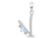 Moonstone & White Topaz Alphabet V Pendant RBM-RDA-22.
