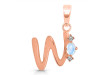 Moonstone & White Topaz Alphabet W Pendant RBM-RDA-23.