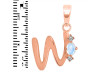 Moonstone & White Topaz Alphabet W Pendant RBM-RDA-23.