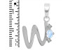 Moonstone & White Topaz Alphabet W Pendant RBM-RDA-23.