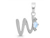 Moonstone & White Topaz Alphabet W Pendant RBM-RDA-23.